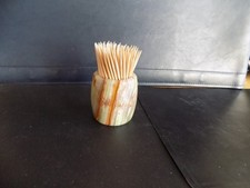 Vintage  Marble Onyx 2 inch Toothpick Holder picture