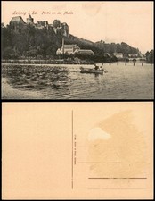 Postcard Leisnig lot at the hollow. Rower 1913 picture