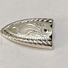 925 Sterling Silver 5/8” Flower Engraved Western Ranger Belt Tip 3.78g (SS91) picture