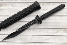 HANDMADE JAGDKOMMADO TRIPLE TWISTED TRI BLADED SPECIAL FORCE BLACK KNIFE picture