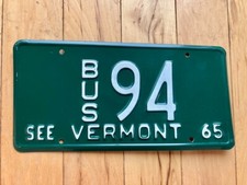 1965 Vermont Bus License Plate - Low Number picture