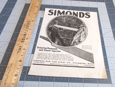 1926 Simonds Saw and Steel Co. Fitchburg, MA. Vintage Print AD picture