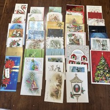 Vtg 1968 Lot Of 40 Mixed Brands Christmas Cards USED SIGNED Crafting Journals picture