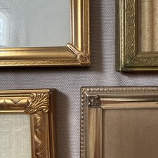 Vintage Art Deco Metal Picture Frame Lot MCM  Gold Tone Brass Hinged Single 5x7” picture