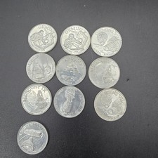Vintage 1969 Shell Oil Man In Space Aluminum Tokens Lot of 10 NASA Medals picture