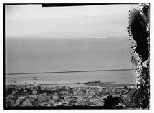 Photo:Haifa Israel 1927 Harbor Cityscape Coastline Boats picture