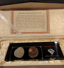 Encased Chinese Yuhua Rain Flower Stone Set with Display Box picture