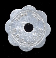 Lawrenceville, IL Illinois .. Elks B.P.O.L. 1208 .. Good for 5 Cents (T-614-309) picture