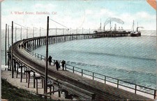 c1908 A Wharf Scene Redondo Beach California CA Rieder Los Angeles Postcard picture