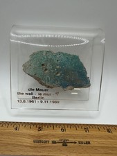 Vintage Berlin Wall Souvenir Concrete Fragment Acrylic Display 1961-1989 Germany picture