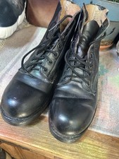 H.H. Brown Black Leather Combat Boots 5D Vietnam War Era Original picture