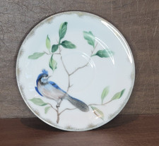 Lefton Blue Jay Joy Plate Saucer E2167 E2168 Hand-Painted Bird Vintage picture