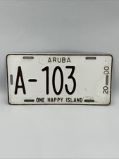 Vintage 2000 Aruba License Plate A-103 One Happy Island Low # picture