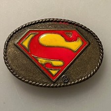 AUTHENTIC Antique SUPERMAN Belt Buckle / Stamped 1944 picture