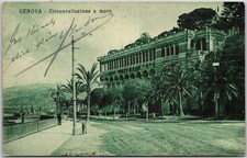 Genova Circonvallazione a Mare Coastal Road and Building Italy Posted Postcard picture