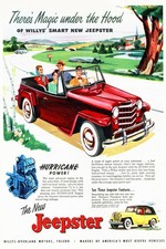 1940s Willys Jeepster Ad Poster 🚗 Vintage Car 16x24” Art Print picture