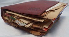 1940's-50's Big Scrap Book,Photos,Postcards,Tickets,Programs,Playbill, Lot  picture