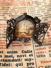 RARE RELIC St. Lucia do Santos : Handmade Fatima triptych icon - Rome - 1900's  picture