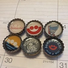 Summerfest Fridge Magnets Bottle Caps Milwaukee Music Festival Lot Of 6 EUC picture