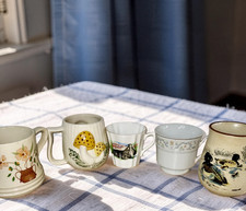 Vintage Coffee Mug Tea Cup Lot 5pc Mushroom Mallard Duck Japan Stoneware picture