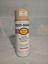Vintage 1995 Rust-Oleum SAND - 7771 Spray Paint Can stops rust gloss enamel used picture