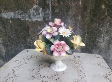 Vintage Capodimonte Floral Arrangement, Italian Porcelain Flowers picture
