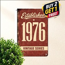 Vintage 1976 Limited Edition Birthday Gift Tin Sign Retro Retro Decor 8x12 picture