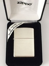 Armor Sterling Silver Zippo Lighter With Brushed Finish, # 27, New In Box picture