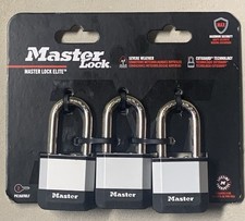 Master Lock 3-Pack Elite Heavy Duty Lock with Hardened Boron Steel Shackle New picture