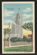 Vintage1936 Linen Postcard William Taylor Hotel Tallest Hotel West San Francisco picture