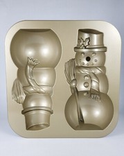 Nordic Ware 3D Snowman Cake Pan 10 Cups Holiday Baking Pan picture