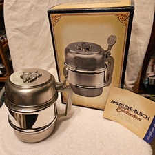 Budweiser Anheuser-Busch Collection RARE Half Barrel Pewter Lidded Stein CS 619 picture