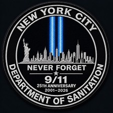 Custom DSNY 9/11 25th Anniversary Patch Size 3.5β πΊπΈ picture