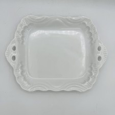 Porcelain Vanity Trinket Tray White Rectangle 9” picture