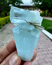 Aquamarine Crystal Cluster With Muscovite Combine/ Natural Crystal / 300 Carats picture