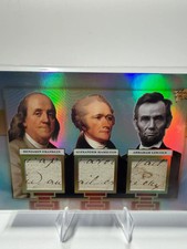 2026 Pieces of the Past Benjamin Franklin/Hamilton/Lincoln #428 Triple Relic picture