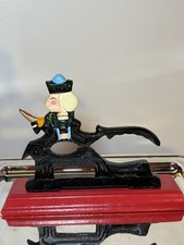 Vintage Cast Iron Figural Nutcracker Soldier on Hound Hand Painted picture