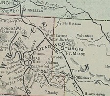Vintage 1901 SOUTH DAKOTA Map 22