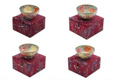 Set of Four Chinese Famille Rose Millefleurs Porcelain Bowls, Qianlong Marks picture