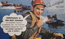 Camel Cigarette Picture Magazine Ad Original Vtg Smoking Decor Outboard Racing  picture