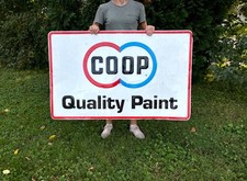 Vintage Co-op Paint Metal Sign Gas Oil Farm Feed Seed Original picture