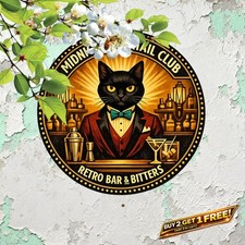 Bad Kitty Lounge Funny Pet Humor Aluminum Wall Art Metal Sign 8x12 picture