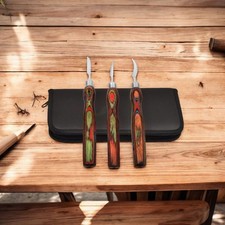 3PCS Wood Carving Knife Set Whittling Tools Spoon Carving Craft Woodworking picture