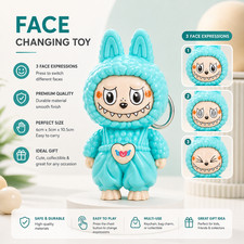 Cute Face Changing Monster Bunny Keychain Toy Colorful Bag Pendant Charm Gift picture