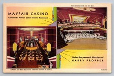 Charming Mayfair Casino in Cleveland, Ohio Vtg Unp Circa 1943 Linen Postcard picture