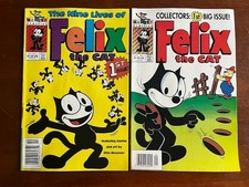 FELIX THE CAT # 1  (2 DIFFERENT ISSUES) HARVEY COMICS NEWSSTAND COPIES picture