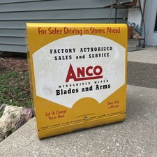 1950's ANCO Windshield Wiper Arm & Blades Gas Station Metal Display Cabinet Sign picture