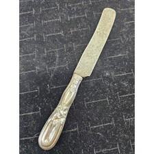 Butter Spreader Sterling Silver Handle Floral Art Nouveau Antique Silver picture