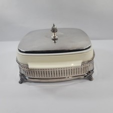 Gorham Silverplate Casserole Melamine Dish Server W/ Lid Pineapple Top MCM picture