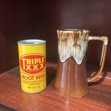Vintage triple X root beer can and mug Rare picture